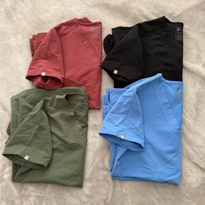 Figs Women's Short Sleeve Tees - Black, Ceil Blue, Moss Green, Burgundy